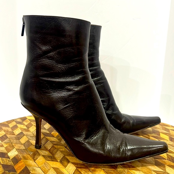JIMMY CHOO Daisy Dark Brown Leather Ankle Boots 8.5 - Picture 3 of 15